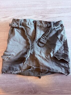 SO Olive Utility Mini Skirt with D-Ring Waist